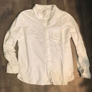 XL Gap Women’s Button Up White w/ Navy Polka Dots